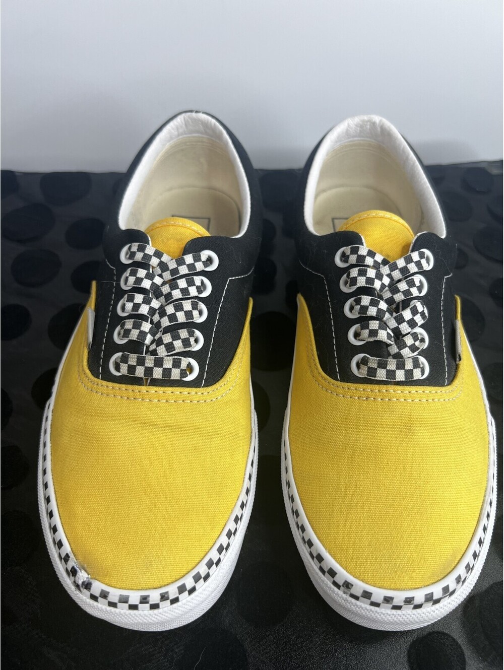 Vans Era Checkerboard Spectra Yellow Black Men 8 Women 9.5 Skate Shoes